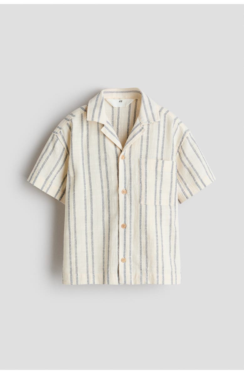H&M Cotton-blend Resort Shirt, Alternate, color, White/Striped