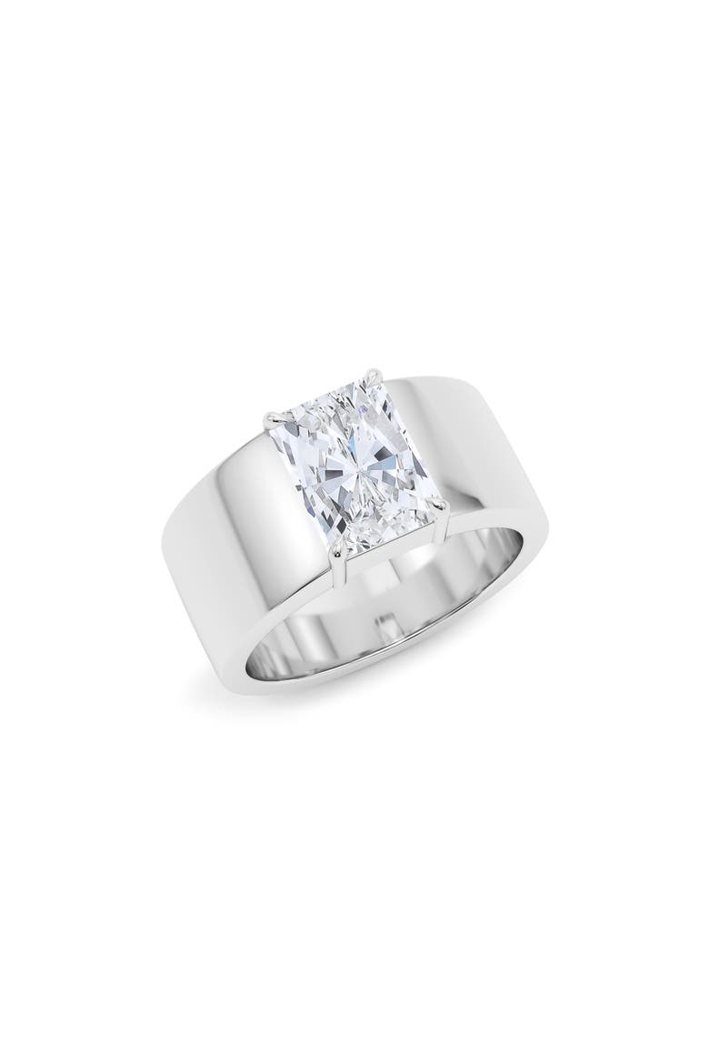Radiant Cut Cigar Lab Created Diamond Ring, Main, color, 18K WHITE GOLD