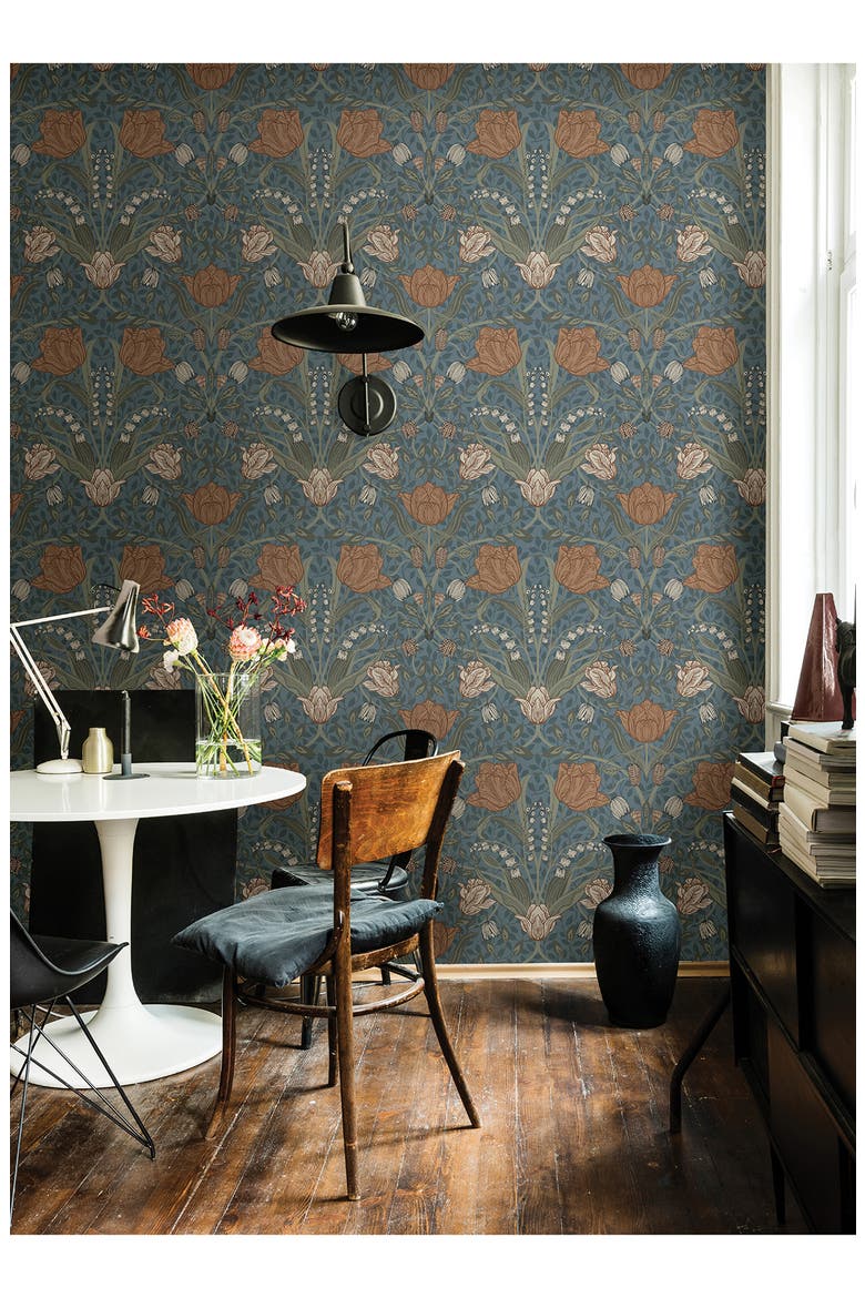 Filippa Tulip Wallpaper, Alternate, color, BLUE