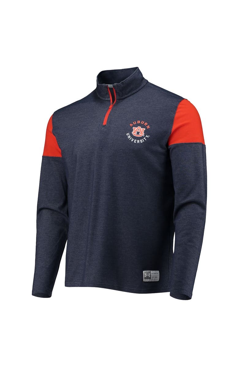 Under Armour Men's Under Armour Navy Auburn Tigers Gameday Tri-Blend Quarter-Zip Jacket, Alternate, color,