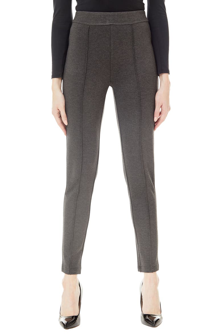 Sharon Seamed Front Ponte Knit Pants, Main, color, CHARCOAL HEATHER