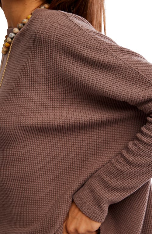 FREE PEOPLE FREE PEOPLE LATTE BLUE OVERSIZE THERMAL TOP