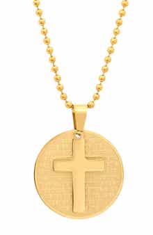 Spanish Lord's Prayer Medallion Pendant Necklace