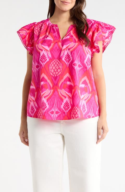 Devant Carya Ruffle Cotton Top (Plus)