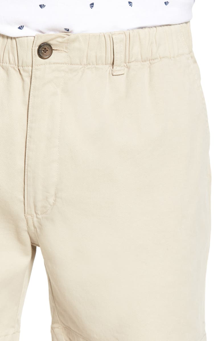 Vintage 1946 Snappers Elastic Waist 5.5 Inch Stretch Shorts, Alternate, color, Stone