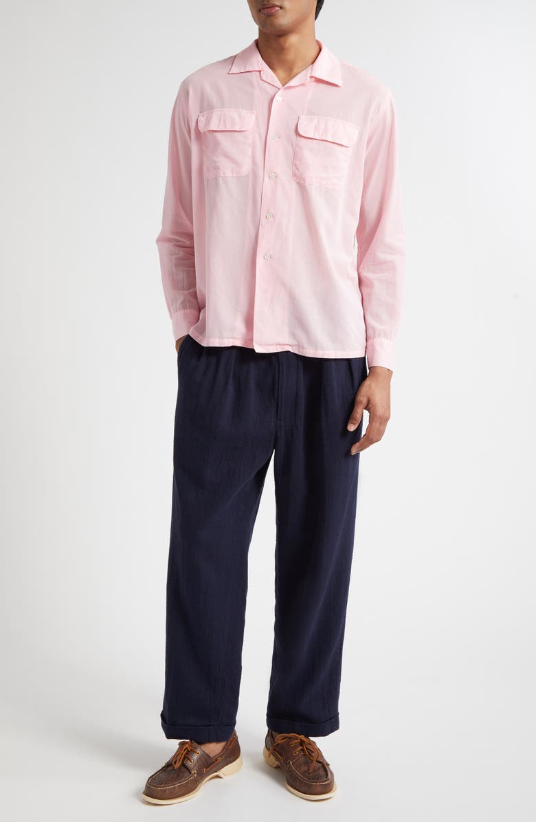 BEAMS Organdy Camp Shirt, Alternate, color, 30 Pink