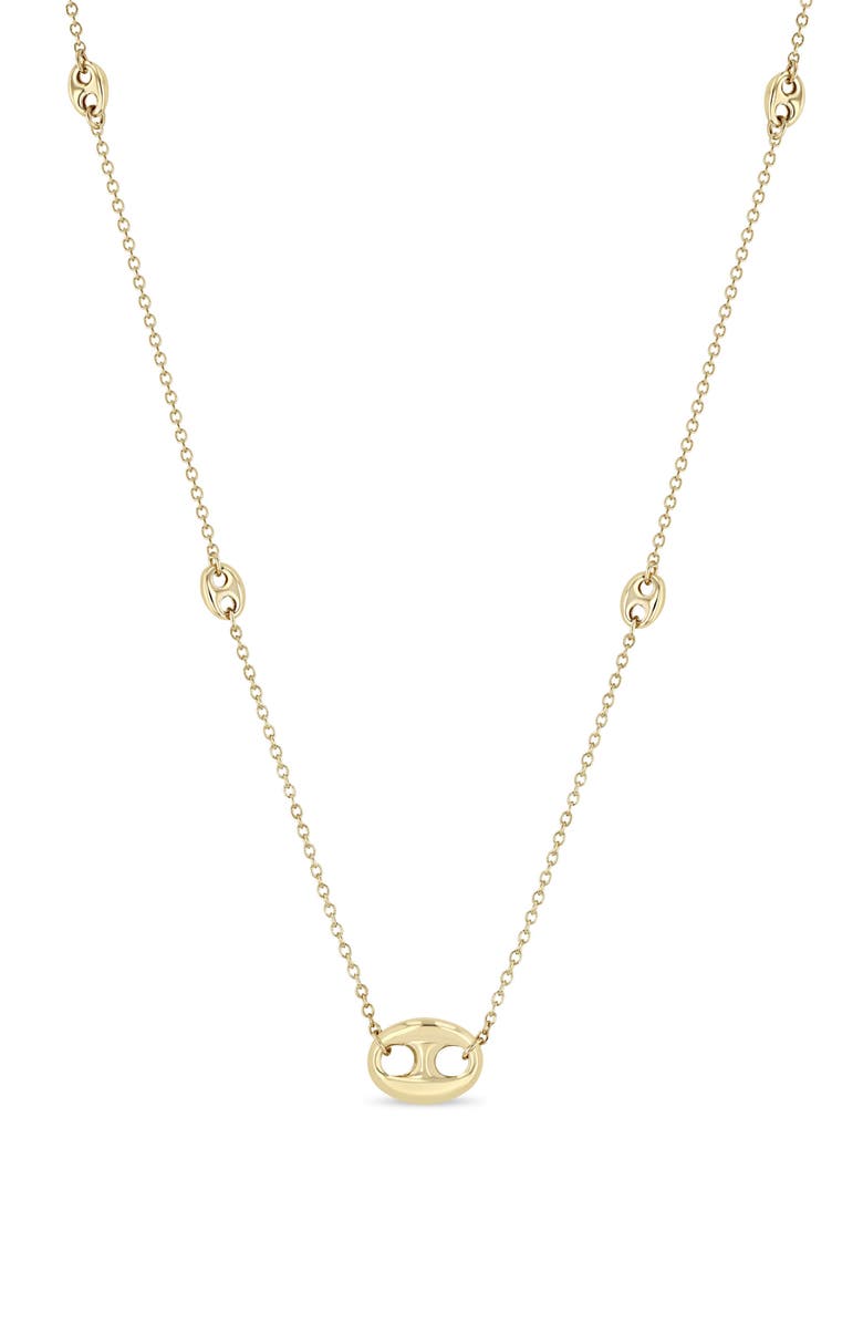 Zoë Chicco Mariner Station Necklace, Main, color, 14K Yellow Gold