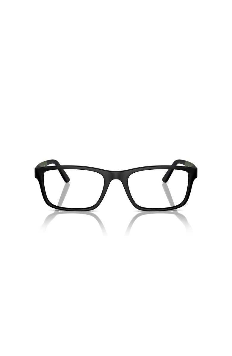 Polo Ralph Lauren 55mm Rectangle optical glasses, Alternate, color, Black