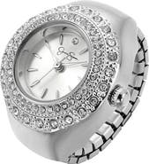 Jessica Simpson Miligrain Crystal Ring Watch, 22mm