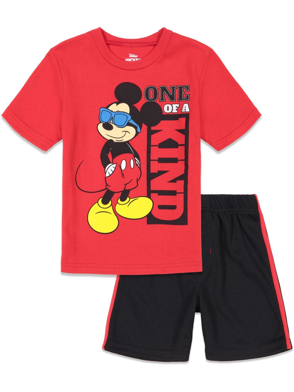 Disney Mickey Mouse & Friends T-Shirt & Mesh Shorts Set in Red 