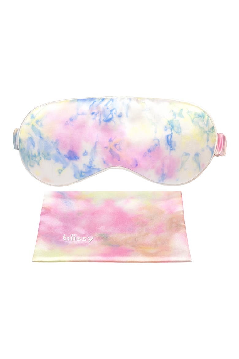 Silk Sleep Mask, Main, color, YELLOW TIE DYE