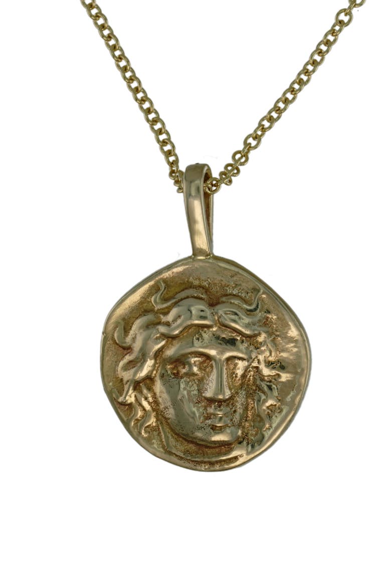 Helios Coin Pendant, Alternate, color, 14K Yellow Gold