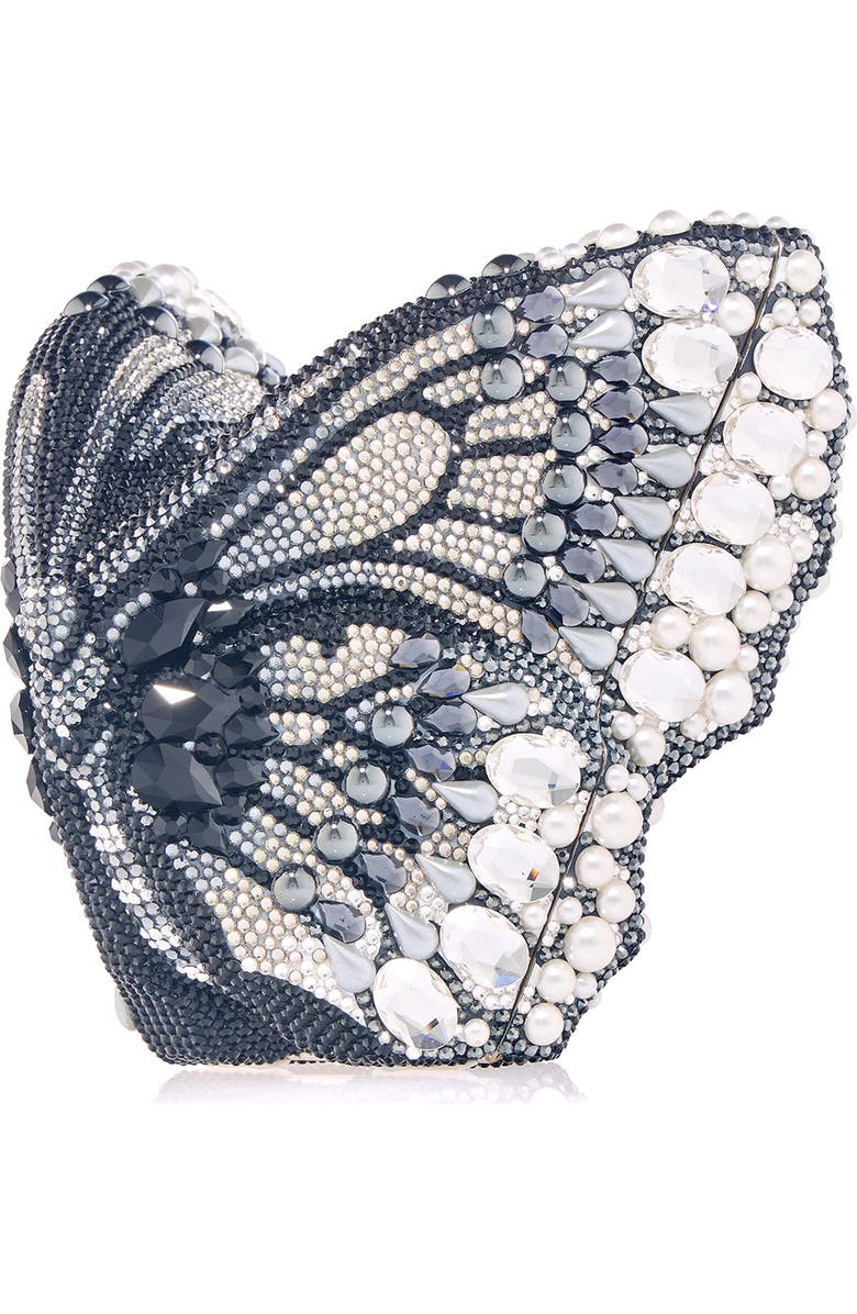 JUDITH LEIBER COUTURE Butterfly Crystal Clutch, Main, color, Silver Jet Multi