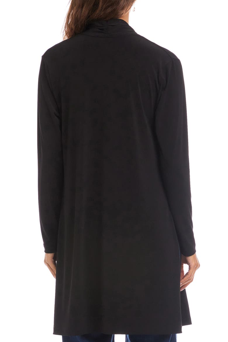 Travel Jersey Open Front Side Zip Cardigan, Alternate, color, BLACK