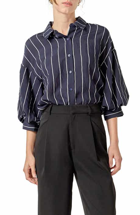 English Factory Stripe Balloon Sleeve Shirt