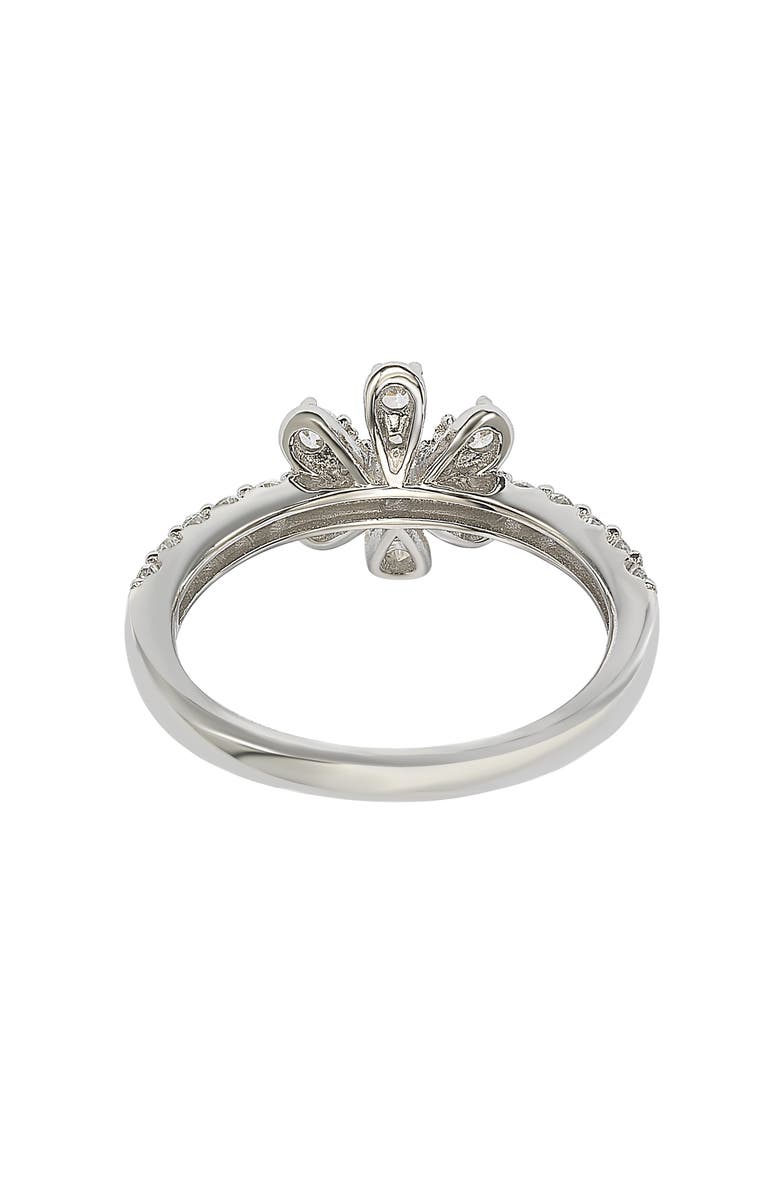 SUZY LEVIAN Pavé Cubic Zirconia Flower Ring, Alternate, color, White