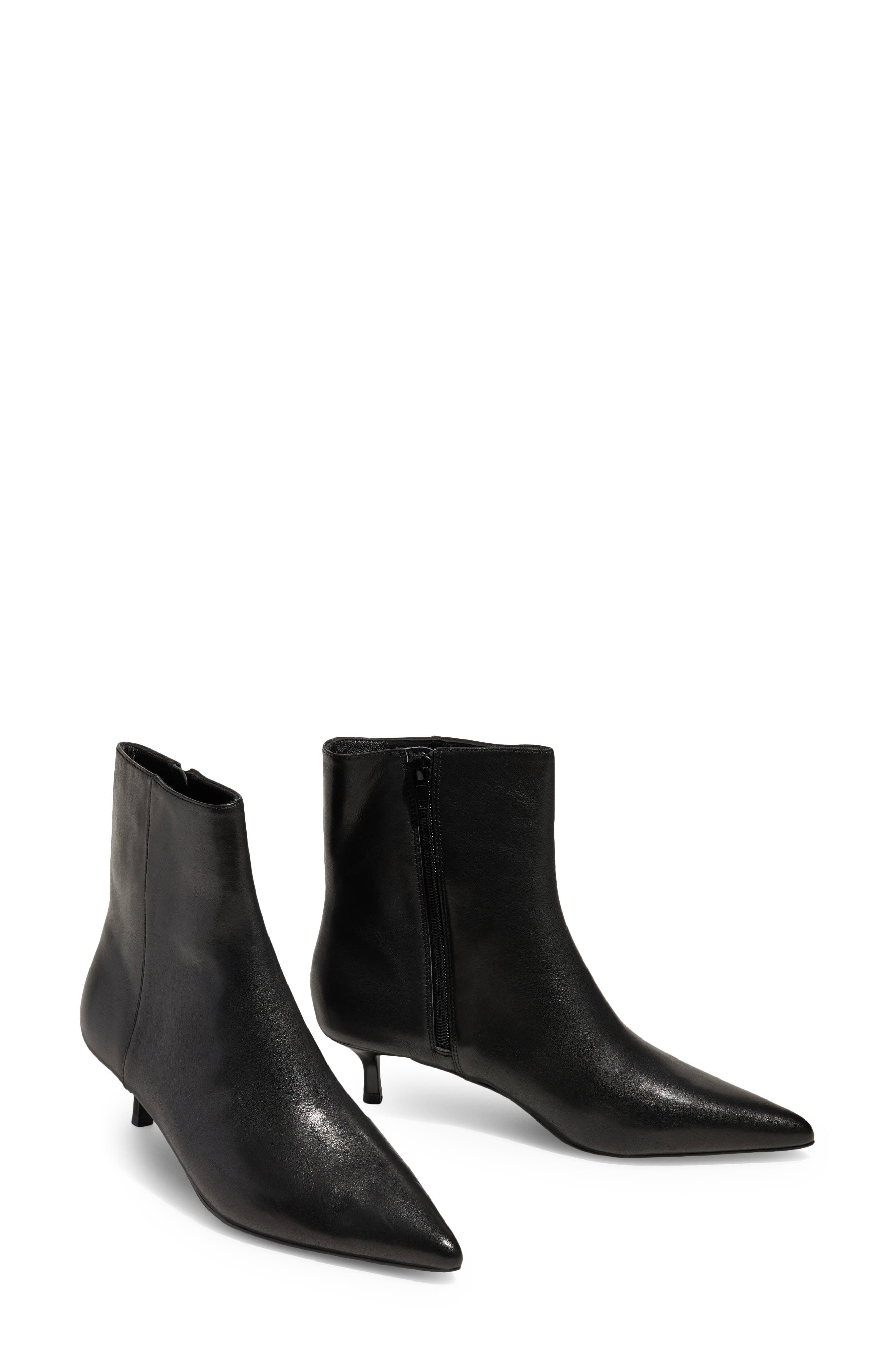 Soho Genuine Calf Hair Bootie, Alternate, color, BLACK