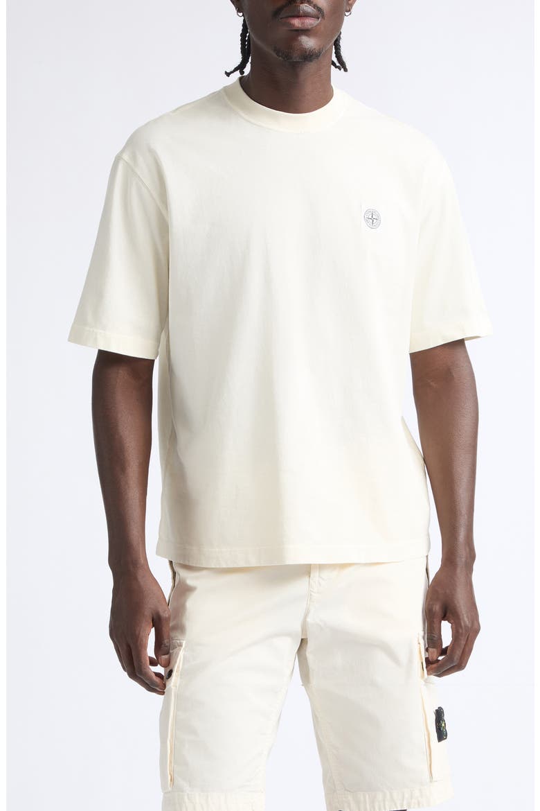 Logo Patch Cotton T-Shirt, Main, color, IVORY