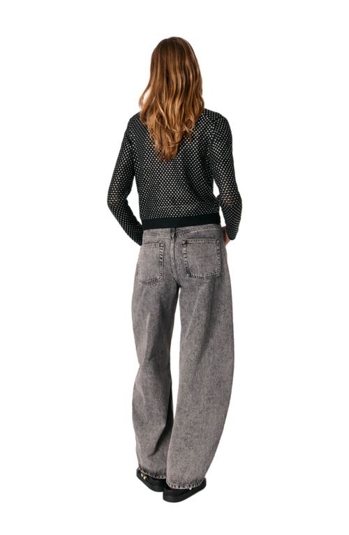 Maje High Rise Balloon Leg Jeans In Grey In Black