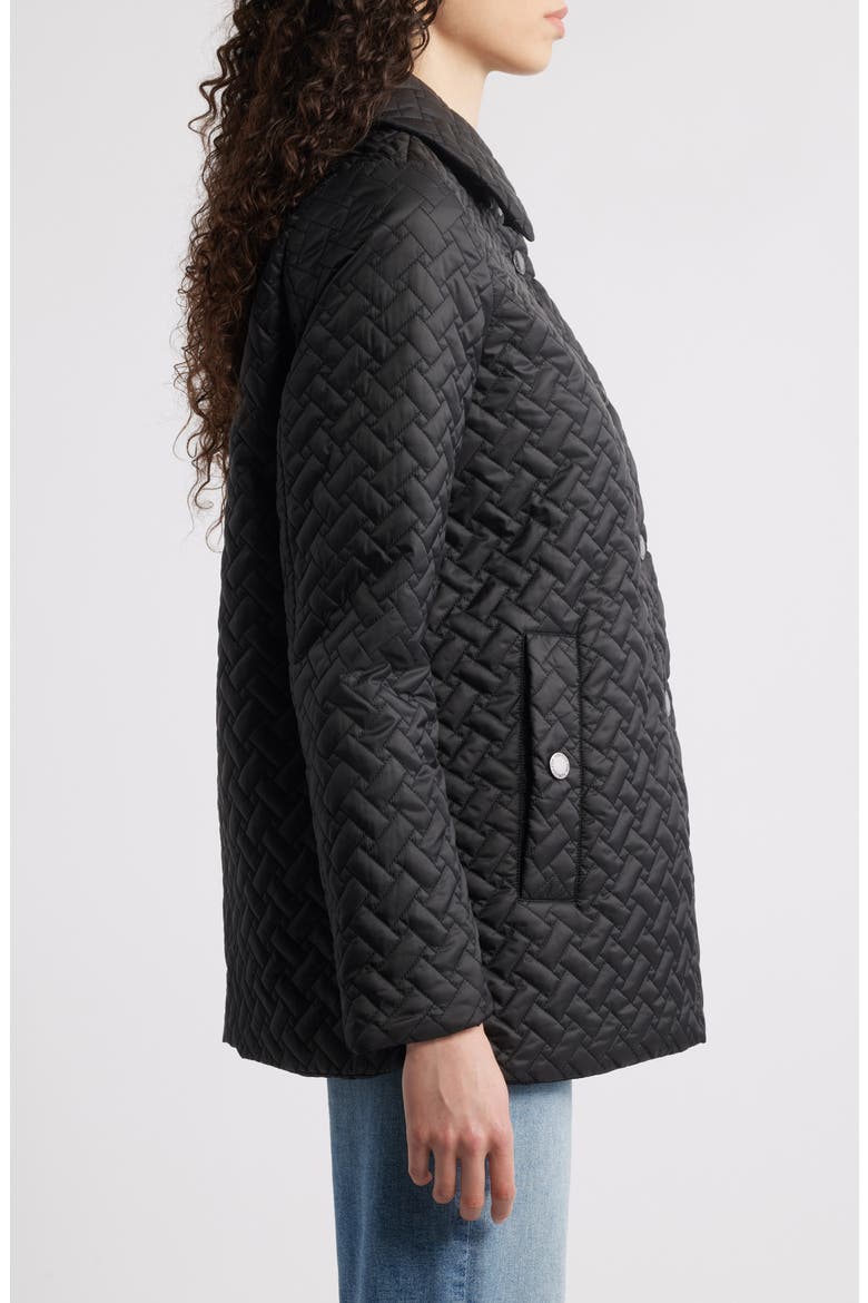 Water Resistant Quilted Jacket with Removable Hood, Alternate, color, BLACK