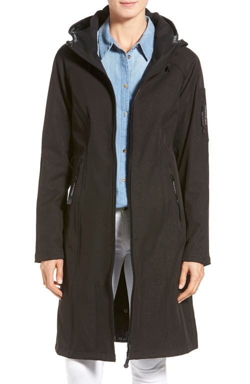 Ilse Jacobsen Long Hooded Raincoat in Black 