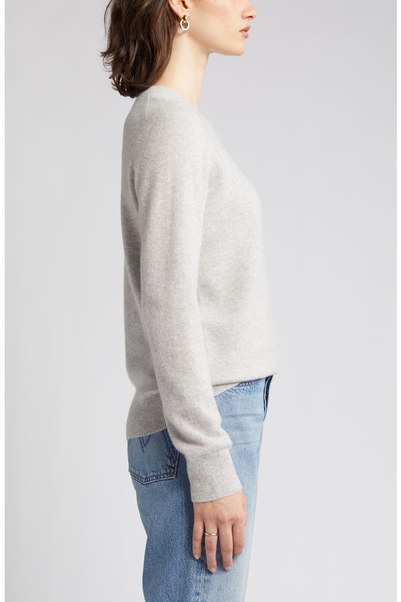 Cashmere Crewneck Sweater, Alternate, color, GREY LIGHT HEATHER