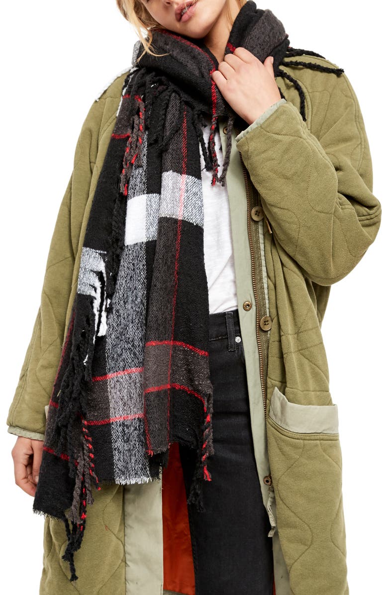 Free People Valley Plaid Scarf, Alternate, color, 