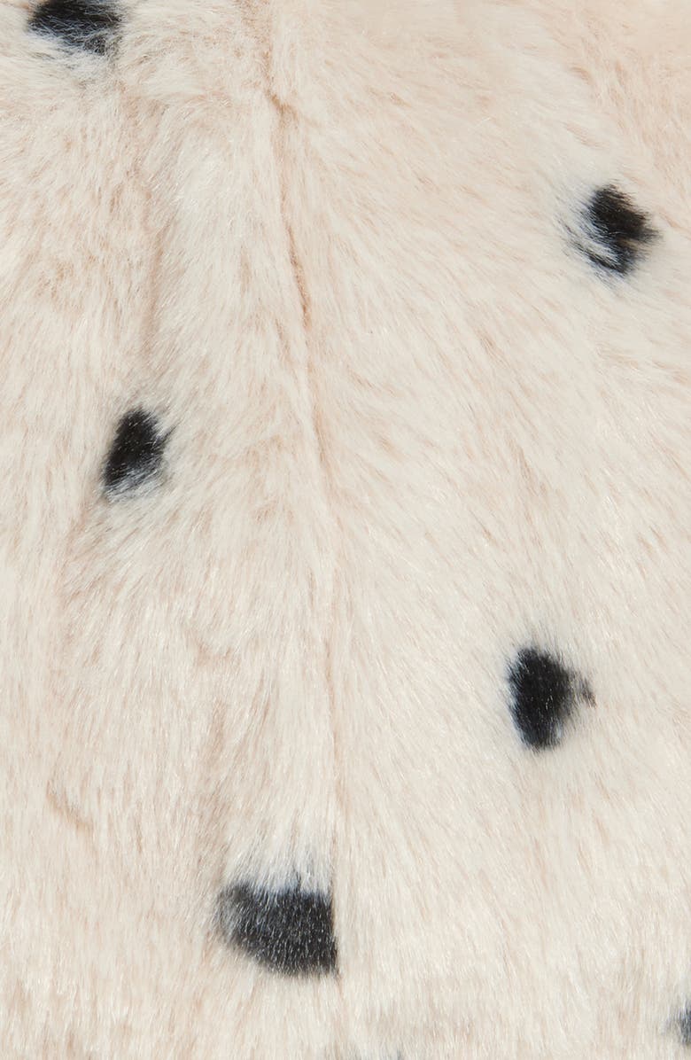 Cara Kids' Faux Fur Beret, Alternate, color, White