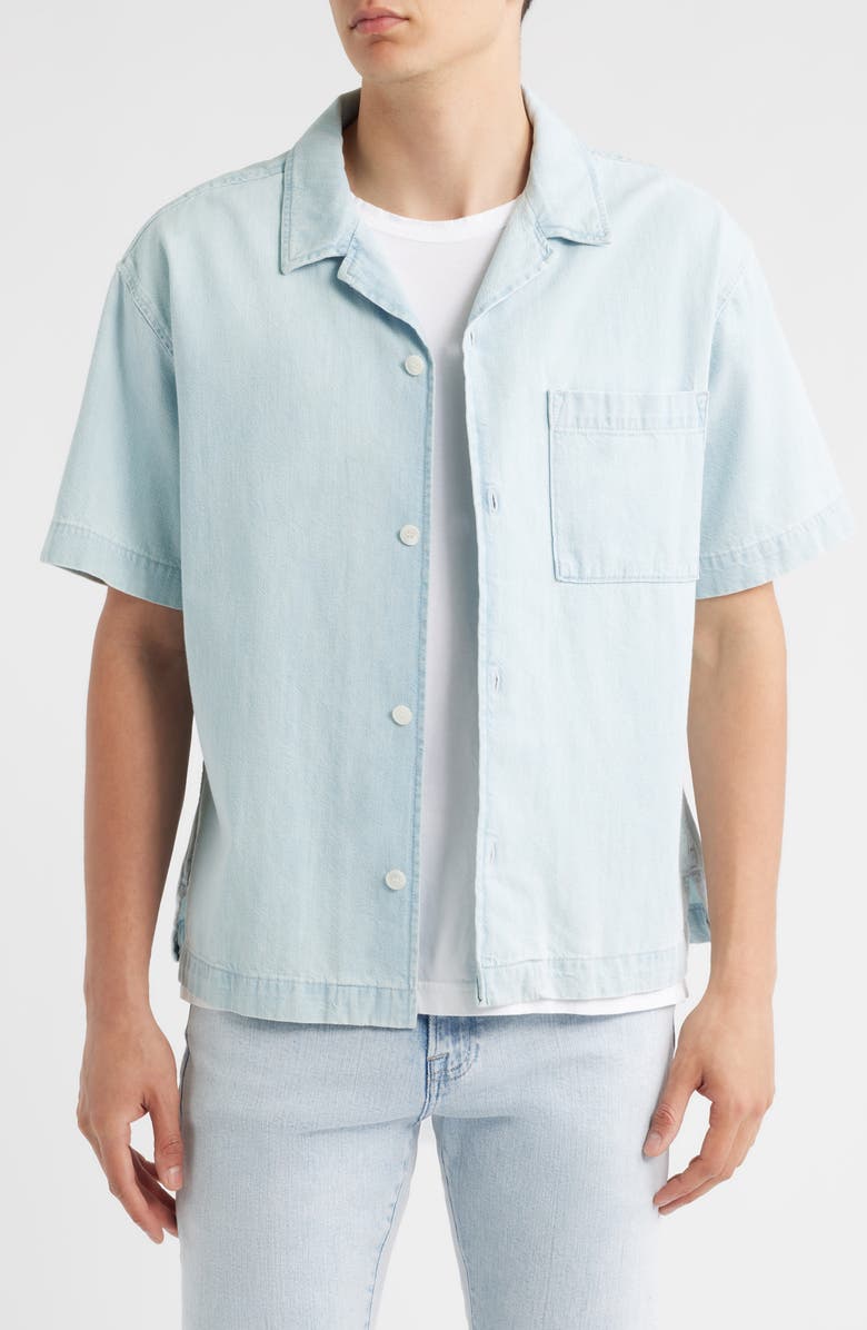 FRAME Chambray Camp Shirt, Main, color, Harbor City