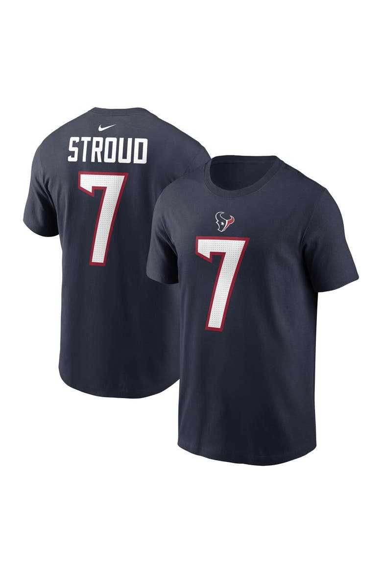 Men's Nike C.J. Stroud Navy Houston Texans 2023 NFL Draft First Round Pick Player Name & Number T-Shirt, Alternate, color, Navy