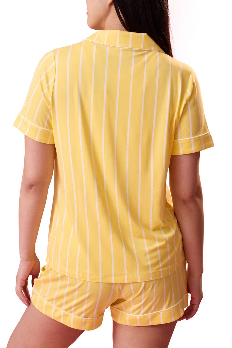 Clea Classic Short Sleeve Maternity & Nursing Pajama, Alternate, color, Dandelion Stripe
