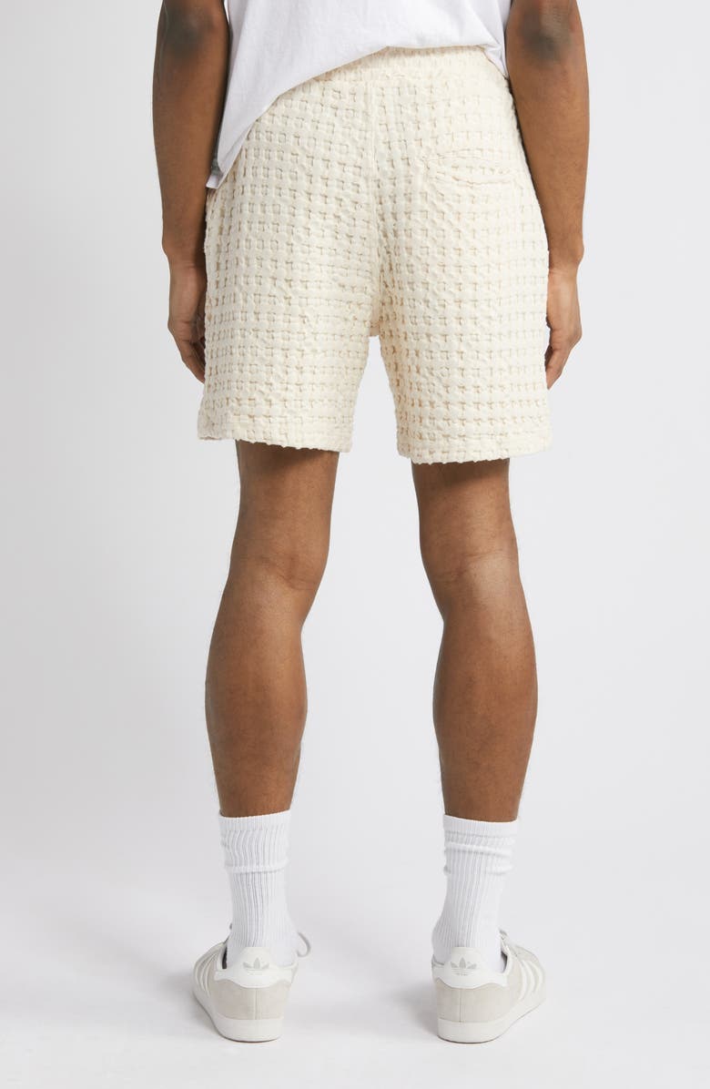OAS Porto Waffle Knit Cotton Shorts, Alternate, color, Off White