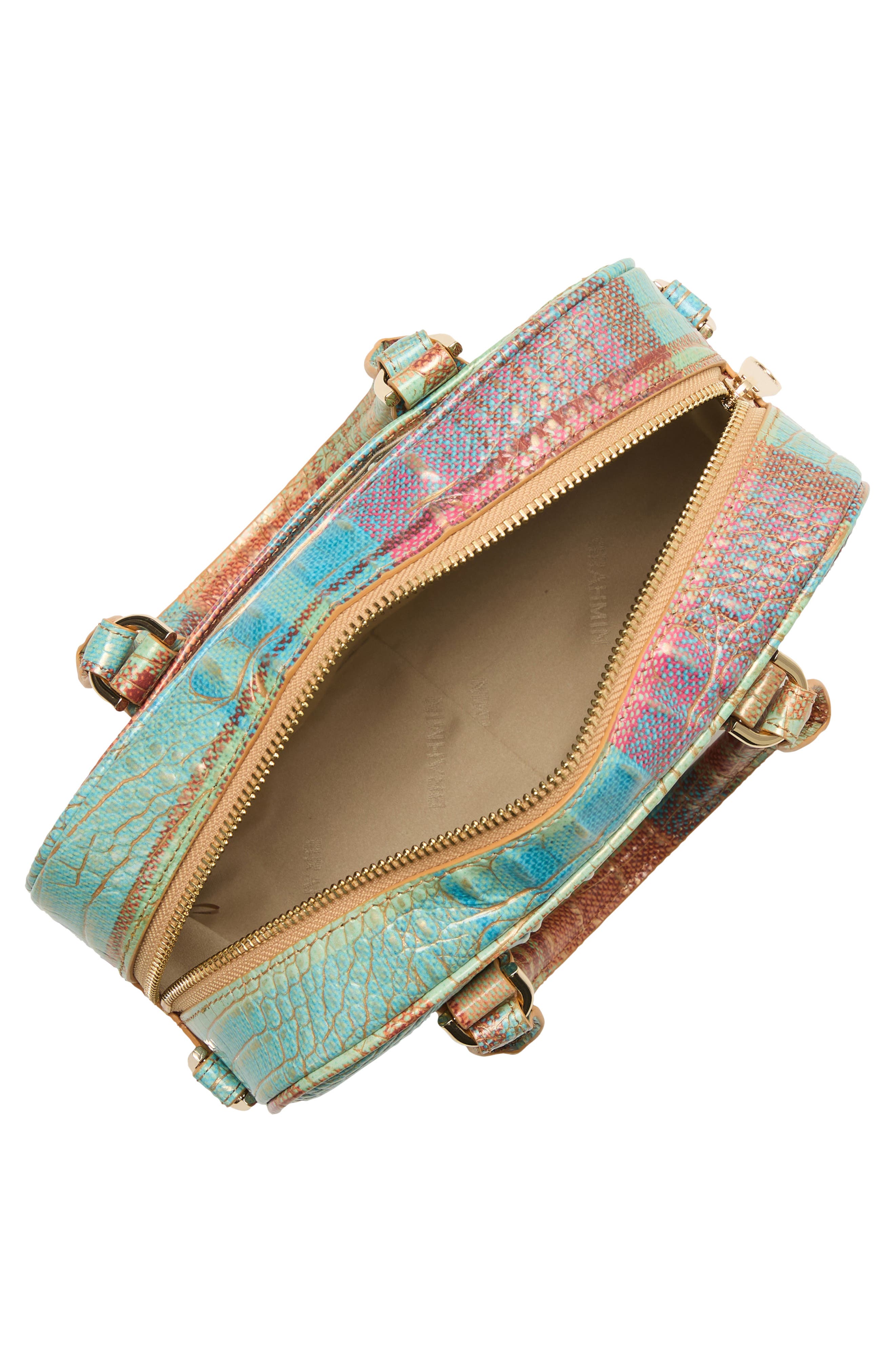 Brahmin Mara Croc Embossed Leather Top Handle Bag, Alternate, color, Picnic