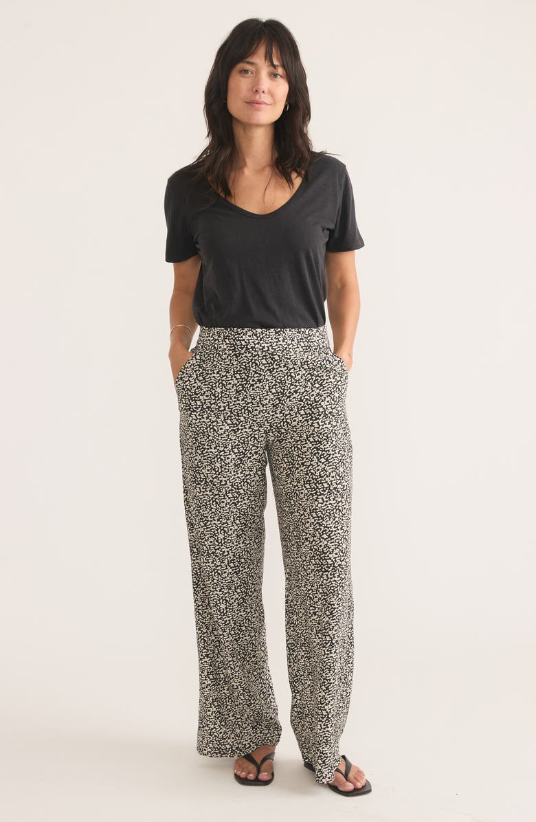 Marine Layer Allison Cheetah Print Wide Leg Trousers, Alternate, color, Light Cheetah