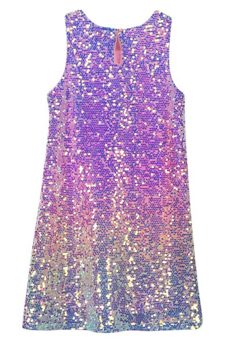 Zunie Kids' Rainbow Sequin Shift Dress, Alternate, color,