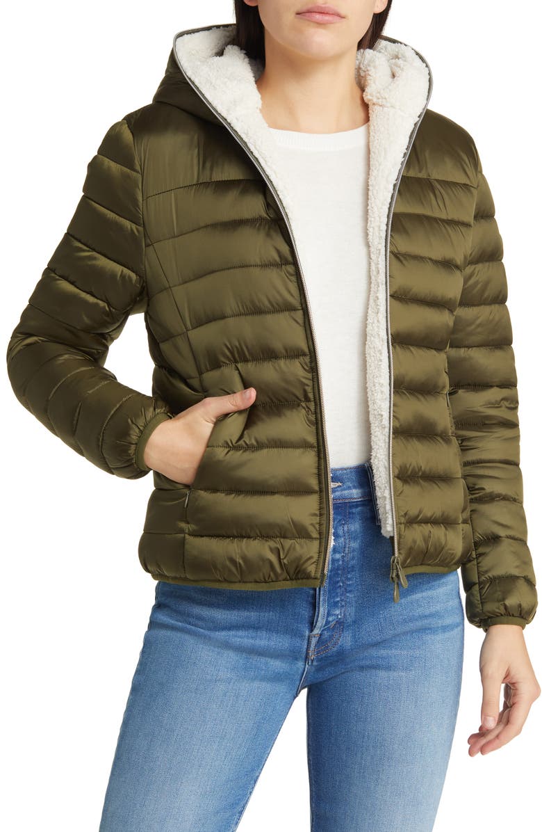 Save The Duck Elvira Water Resistant Hooded Puffer Jacket, Alternate, color, Sherwood Green