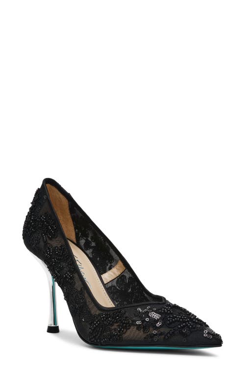 Betsey Johnson Jenii Sequin Mesh Pump in Black 