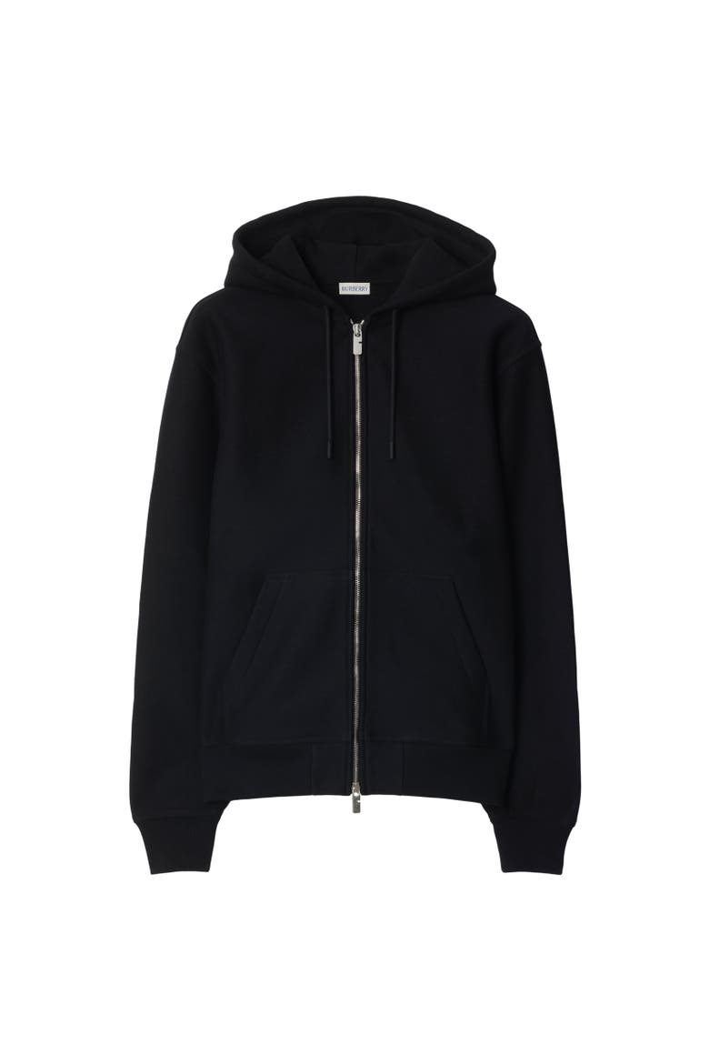 Logo Cotton Blend Zip Hoodie, Alternate, color, Coal