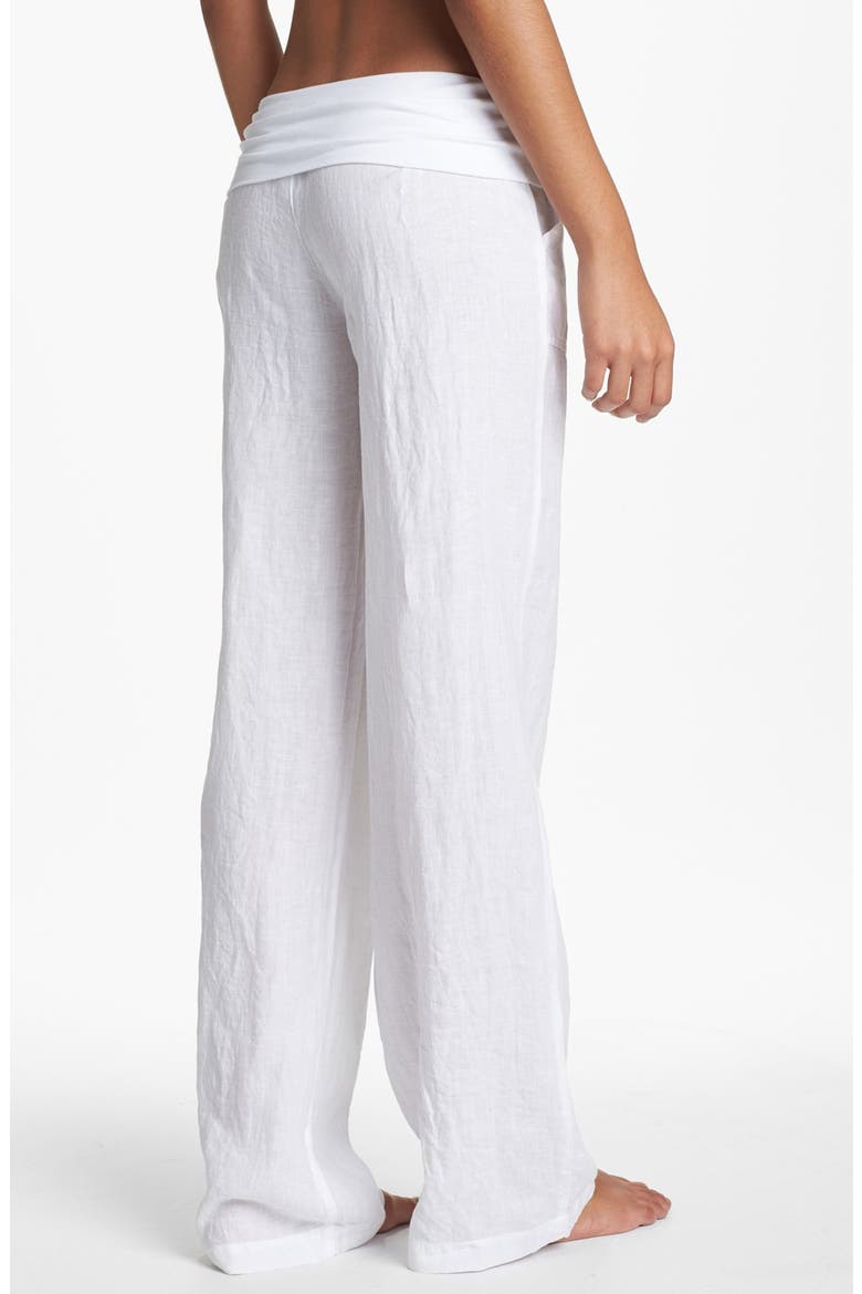 Wide Leg Linen Pants, Alternate, color, WHITE