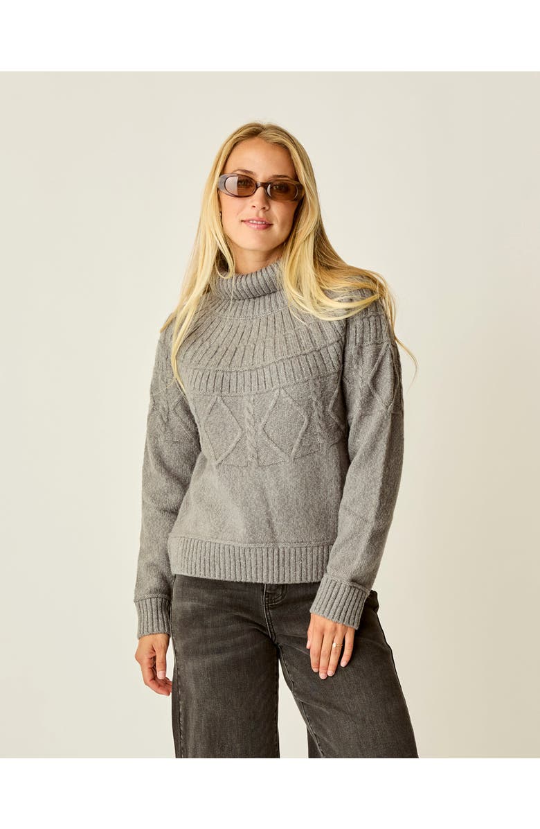 Carve Designs Neve Cable Turtleneck, Alternate, color, Pewter Heather