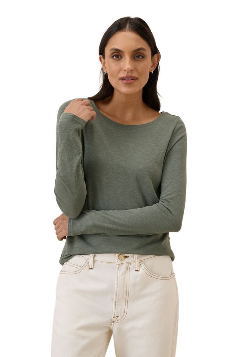 Organic Cotton Featherweight Slub Long Sleeve Tee, Alternate, color, Castor Grey