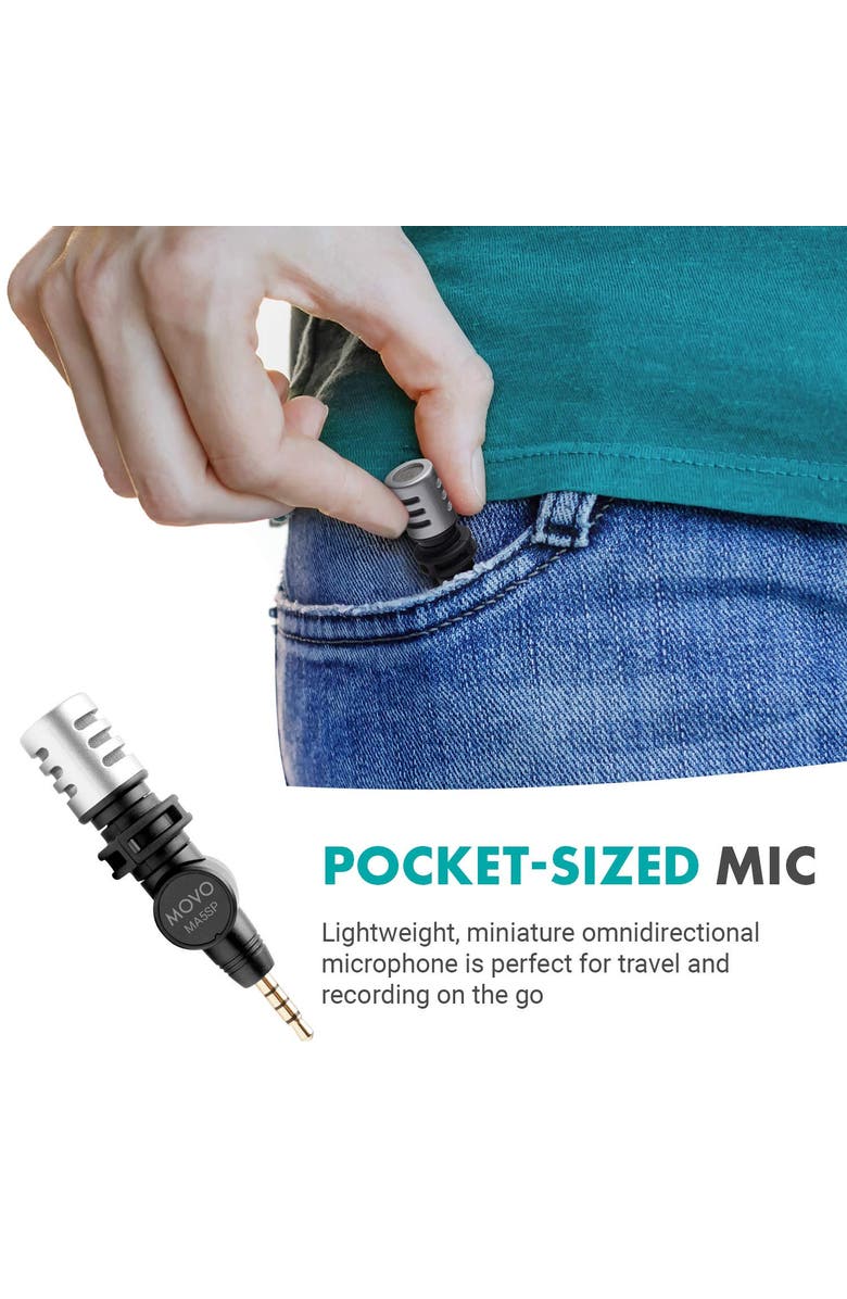 MOVO MA5SP 3.5mm TRRS Shotgun Microphone for iPhone or Android Devices, Alternate, color, Black