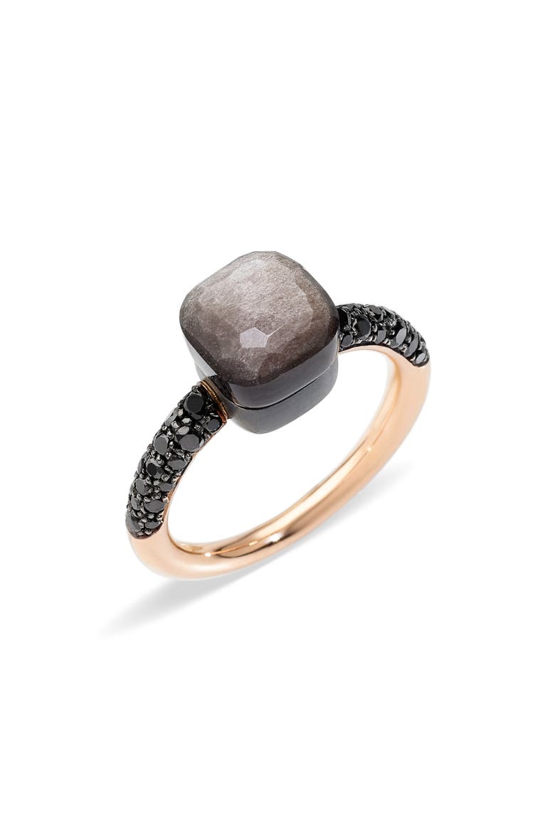 Nudo Petit Obsidian Ring, Main, color, ROSE GOLD/ OBSIDIAN