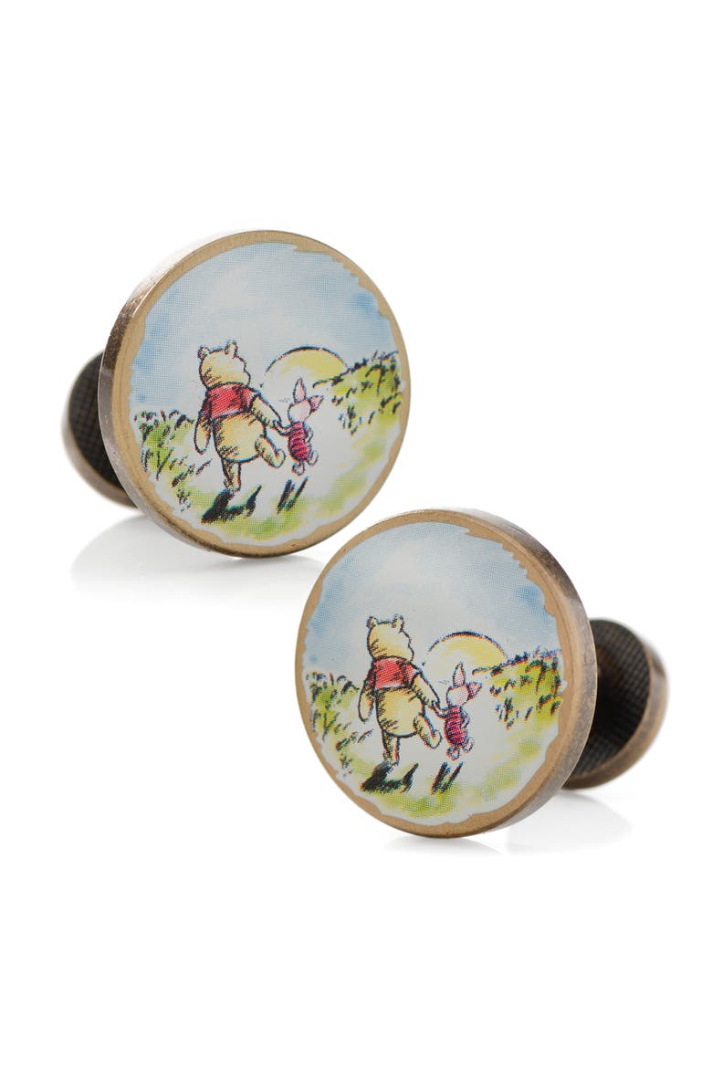 Winnie the Pooh & Piglet Cuff Links, Main, color, MULTI