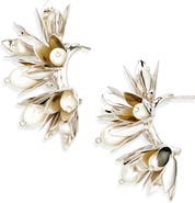 Simone Rocha Encased Faux Pearl Flower Cluster Earrings