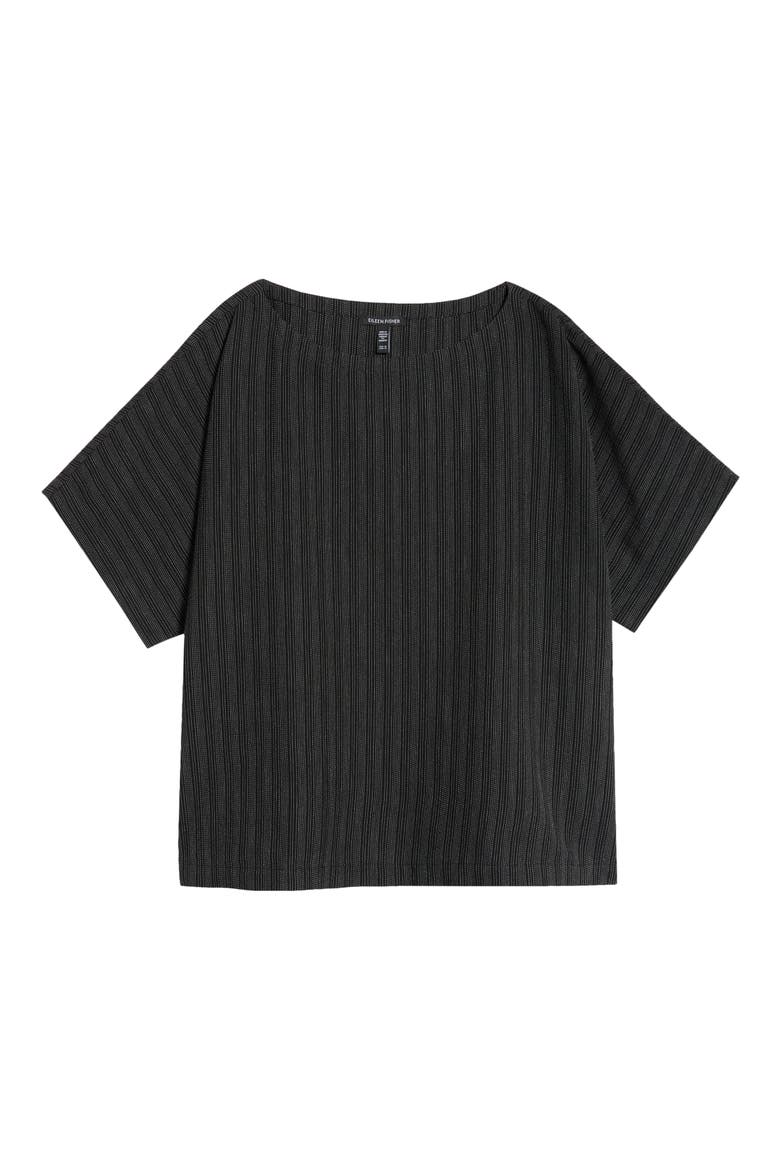 Print Bateau Neck Top, Alternate, color, BLKWH