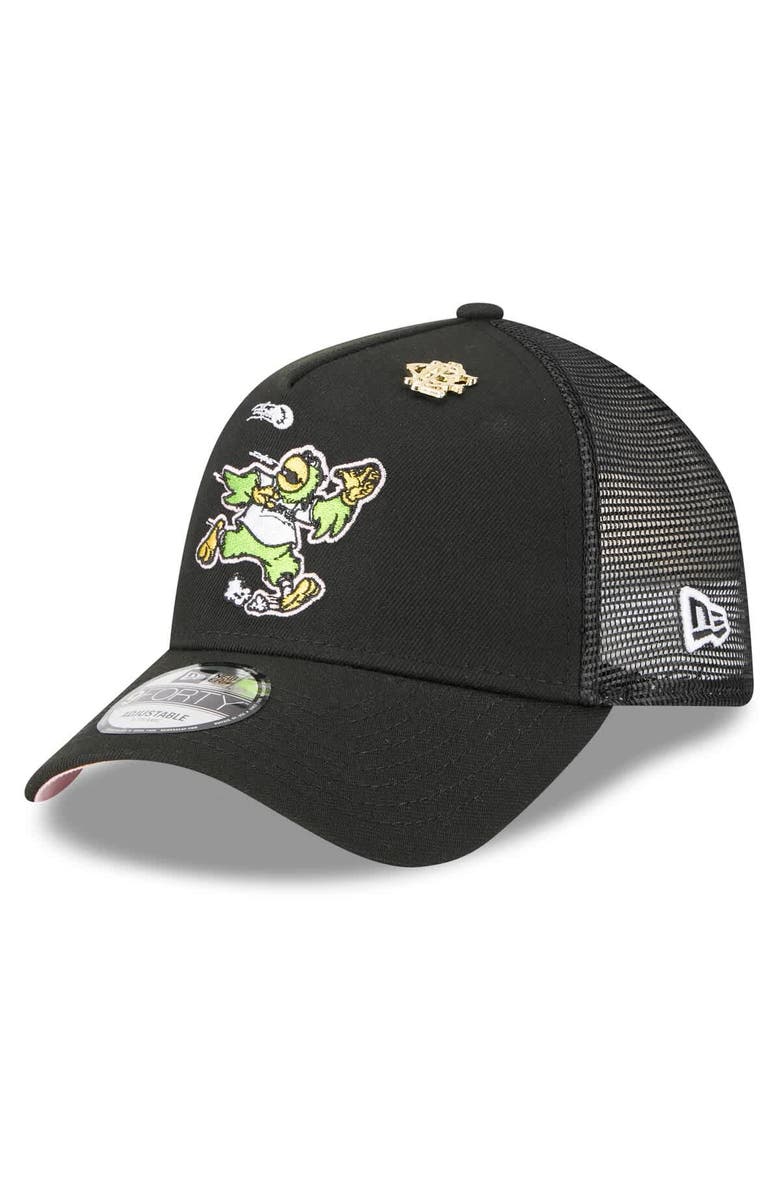 New Era Men's New Era Black Pittsburgh Pirates 2025 Big League Chew A-Frame 9FORTY Adjustable Trucker Hat, Main, color, Black