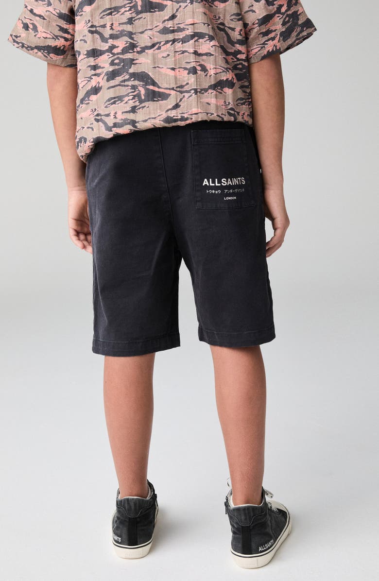 smALLSAINTS by ALLSAINTS Kids' Pull-On Cotton Twill Shorts, Alternate, color, Black