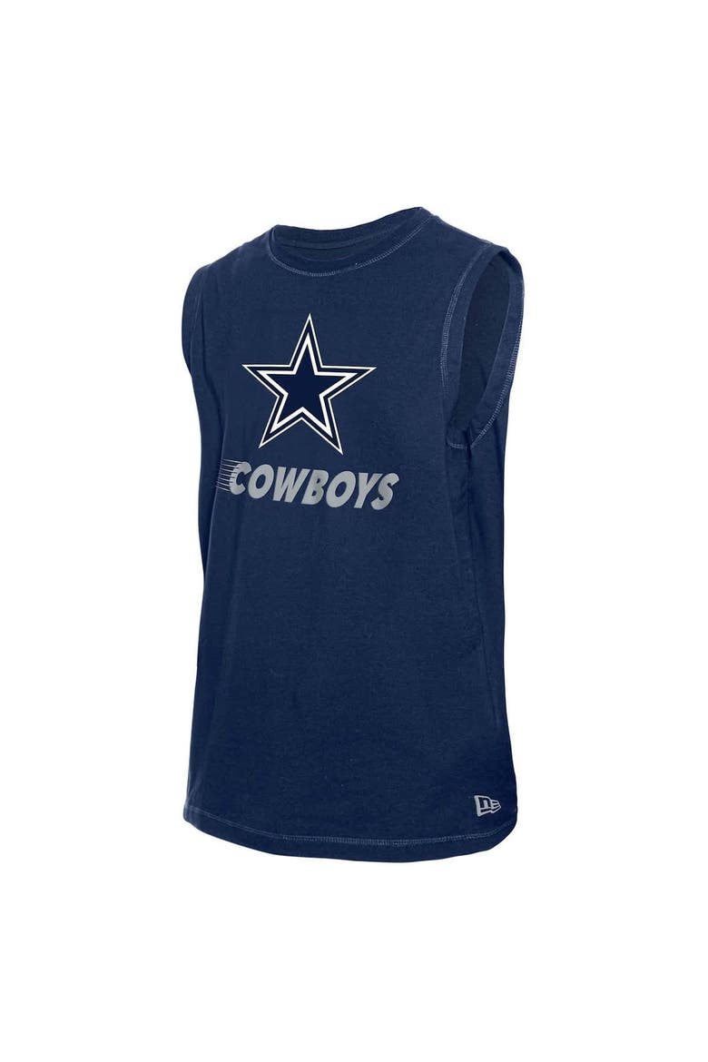 Men's New Era Navy Dallas Cowboys Leisure Collection Muscle Tank Top, Alternate, color, Navy