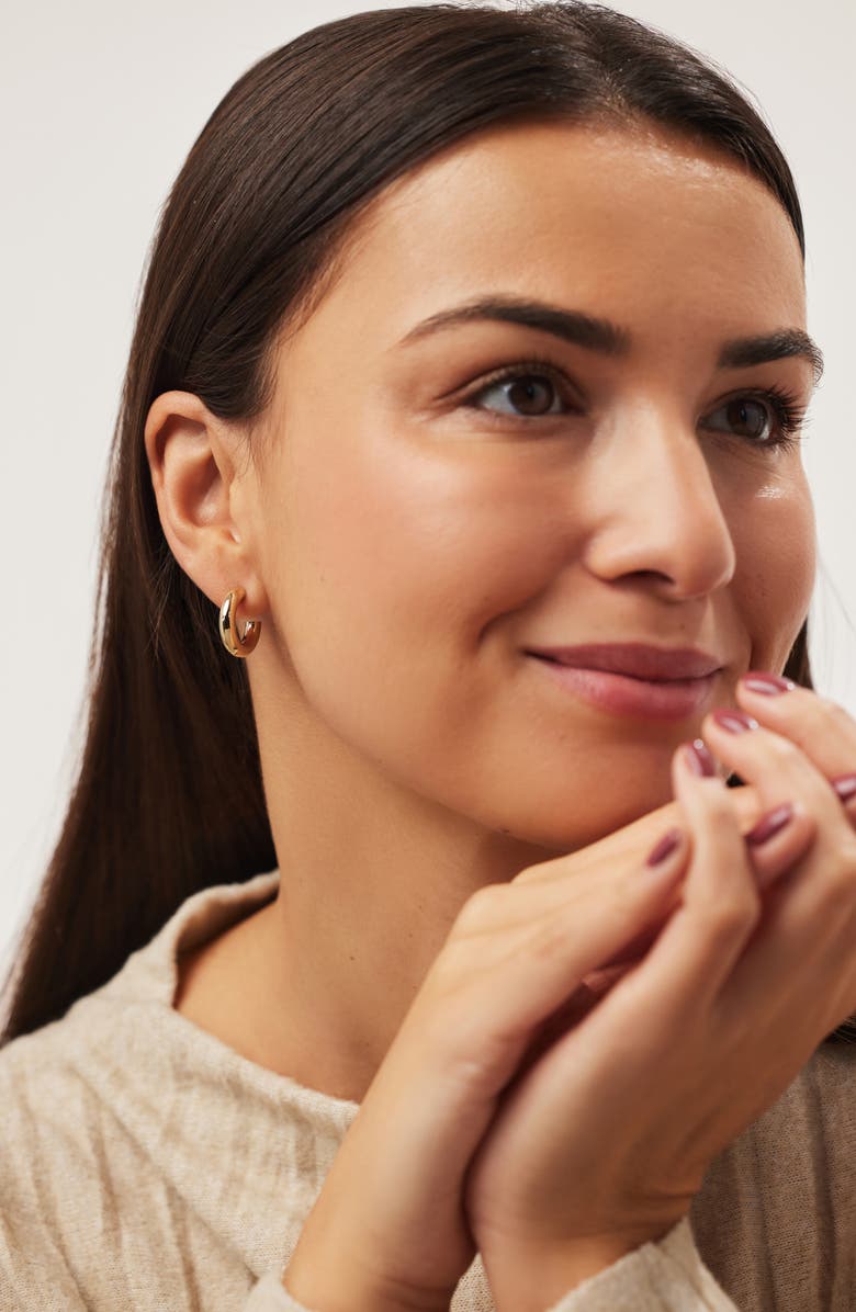 Ana Luisa Chunky Gold Hoop Earrings - Gold Bold C-Hoops Small, Alternate, color, Gold